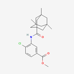 molecular formula C22H28ClNO3 B4170827 Methyl 4-chloro-3-[(3,5,7-trimethyladamantane-1-carbonyl)amino]benzoate 