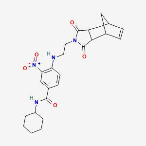 molecular formula C24H28N4O5 B4170889 N-cyclohexyl-4-[2-(3,5-dioxo-4-azatricyclo[5.2.1.02,6]dec-8-en-4-yl)ethylamino]-3-nitrobenzamide 