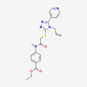 molecular formula C21H21N5O3S B4170894 ethyl 4-[({[4-(prop-2-en-1-yl)-5-(pyridin-4-yl)-4H-1,2,4-triazol-3-yl]sulfanyl}acetyl)amino]benzoate 