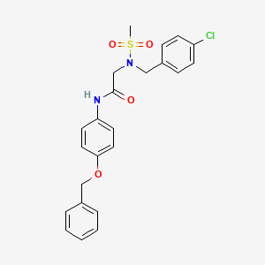 molecular formula C23H23ClN2O4S B4170917 N-[4-(BENZYLOXY)PHENYL]-2-{N-[(4-CHLOROPHENYL)METHYL]METHANESULFONAMIDO}ACETAMIDE 