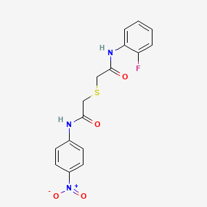 molecular formula C16H14FN3O4S B4170961 2-[2-(2-fluoroanilino)-2-oxoethyl]sulfanyl-N-(4-nitrophenyl)acetamide 