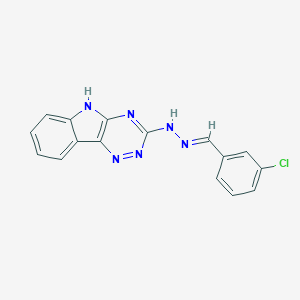 molecular formula C16H11ClN6 B417097 3-chlorobenzaldehyde 5H-[1,2,4]triazino[5,6-b]indol-3-ylhydrazone 