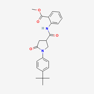 molecular formula C23H26N2O4 B4170994 METHYL 2-[1-(4-TERT-BUTYLPHENYL)-5-OXOPYRROLIDINE-3-AMIDO]BENZOATE 