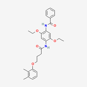 molecular formula C29H34N2O5 B4171048 N-(4-(4-(2,3-dimethylphenoxy)butanamido)-2,5-diethoxyphenyl)benzamide 