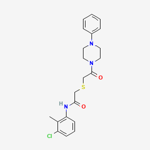 molecular formula C21H24ClN3O2S B4171083 N-(3-chloro-2-methylphenyl)-2-[2-oxo-2-(4-phenylpiperazin-1-yl)ethyl]sulfanylacetamide 