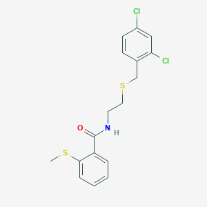 molecular formula C17H17Cl2NOS2 B4171112 N-[2-[(2,4-dichlorophenyl)methylsulfanyl]ethyl]-2-methylsulfanylbenzamide 