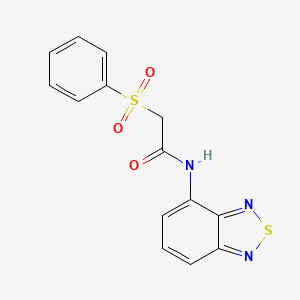 molecular formula C14H11N3O3S2 B4171153 N-2,1,3-benzothiadiazol-4-yl-2-(phenylsulfonyl)acetamide 