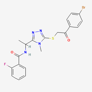 molecular formula C20H18BrFN4O2S B4171264 N-[1-(5-{[2-(4-bromophenyl)-2-oxoethyl]sulfanyl}-4-methyl-4H-1,2,4-triazol-3-yl)ethyl]-2-fluorobenzamide 