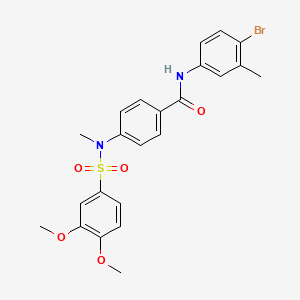 molecular formula C23H23BrN2O5S B4171310 N-(4-bromo-3-methylphenyl)-4-[[(3,4-dimethoxyphenyl)sulfonyl](methyl)amino]benzamide 