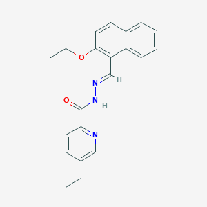 molecular formula C21H21N3O2 B417141 N'-[(2-ethoxy-1-naphthyl)methylene]-5-ethyl-2-pyridinecarbohydrazide 