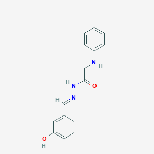 molecular formula C16H17N3O2 B417143 N'-[(E)-(3-HYDROXYPHENYL)METHYLIDENE]-2-[(4-METHYLPHENYL)AMINO]ACETOHYDRAZIDE 