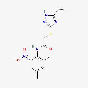 molecular formula C14H17N5O3S B4171471 N~1~-(2,4-DIMETHYL-6-NITROPHENYL)-2-[(5-ETHYL-4H-1,2,4-TRIAZOL-3-YL)SULFANYL]ACETAMIDE 