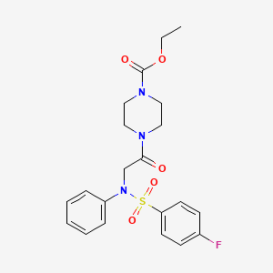 molecular formula C21H24FN3O5S B4171574 ethyl 4-{N-[(4-fluorophenyl)sulfonyl]-N-phenylglycyl}-1-piperazinecarboxylate 