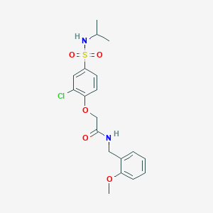 molecular formula C19H23ClN2O5S B4171713 2-[2-chloro-4-(propan-2-ylsulfamoyl)phenoxy]-N-[(2-methoxyphenyl)methyl]acetamide 