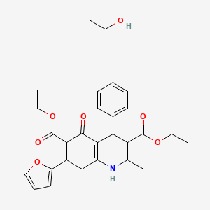 molecular formula C28H33NO7 B4171757 diethyl 7-(furan-2-yl)-2-methyl-5-oxo-4-phenyl-4,6,7,8-tetrahydro-1H-quinoline-3,6-dicarboxylate;ethanol 