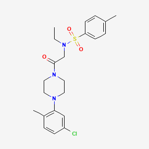 molecular formula C22H28ClN3O3S B4171773 N-{2-[4-(5-chloro-2-methylphenyl)piperazin-1-yl]-2-oxoethyl}-N-ethyl-4-methylbenzenesulfonamide 