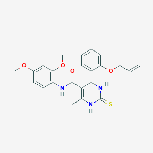 molecular formula C23H25N3O4S B4171808 4-[2-(allyloxy)phenyl]-N-(2,4-dimethoxyphenyl)-6-methyl-2-thioxo-1,2,3,4-tetrahydro-5-pyrimidinecarboxamide 