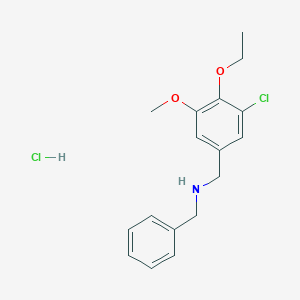 molecular formula C17H21Cl2NO2 B4171852 N-[(3-chloro-4-ethoxy-5-methoxyphenyl)methyl]-1-phenylmethanamine;hydrochloride 