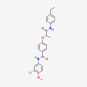 molecular formula C25H25ClN2O4 B4171906 N-(3-chloro-4-methoxyphenyl)-4-{2-[(4-ethylphenyl)amino]-1-methyl-2-oxoethoxy}benzamide 