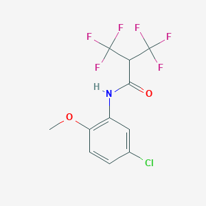 molecular formula C11H8ClF6NO2 B4171945 N-(5-chloro-2-methoxyphenyl)-3,3,3-trifluoro-2-(trifluoromethyl)propanamide 