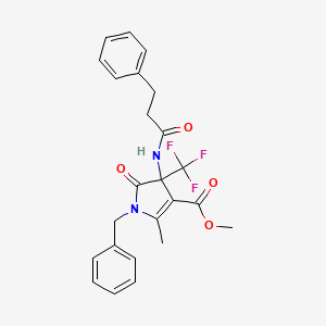 molecular formula C24H23F3N2O4 B4171946 Methyl 1-benzyl-2-methyl-5-oxo-4-(3-phenylpropanamido)-4-(trifluoromethyl)-4,5-dihydro-1H-pyrrole-3-carboxylate 