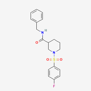 molecular formula C19H21FN2O3S B4171976 N-benzyl-1-[(4-fluorophenyl)sulfonyl]-3-piperidinecarboxamide 