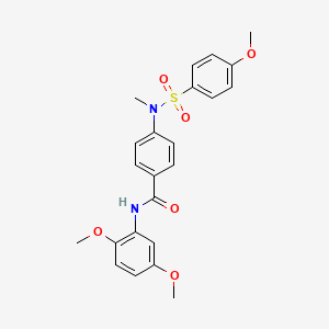molecular formula C23H24N2O6S B4172099 N-(2,5-dimethoxyphenyl)-4-[[(4-methoxyphenyl)sulfonyl](methyl)amino]benzamide 