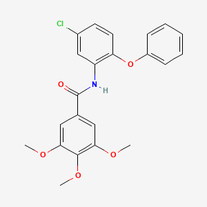 molecular formula C22H20ClNO5 B4172225 Benzamide, N-(5-chloro-2-phenoxyphenyl)-3,4,5-trimethoxy- CAS No. 112974-55-7