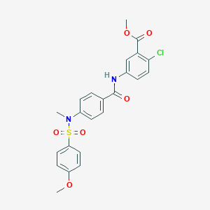 molecular formula C23H21ClN2O6S B4172253 methyl 2-chloro-5-({4-[[(4-methoxyphenyl)sulfonyl](methyl)amino]benzoyl}amino)benzoate 