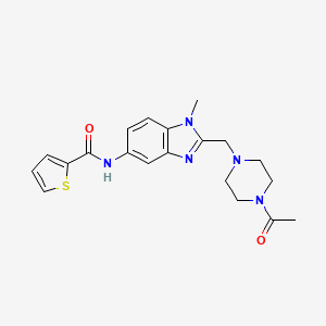 molecular formula C20H23N5O2S B4172271 N-{2-[(4-ACETYLPIPERAZIN-1-YL)METHYL]-1-METHYL-1H-1,3-BENZODIAZOL-5-YL}THIOPHENE-2-CARBOXAMIDE 