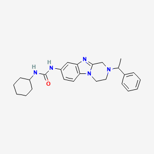 molecular formula C25H31N5O B4172276 N-CYCLOHEXYL-N'-[2-(1-PHENYLETHYL)-1,2,3,4-TETRAHYDROPYRAZINO[1,2-A][1,3]BENZIMIDAZOL-8-YL]UREA 