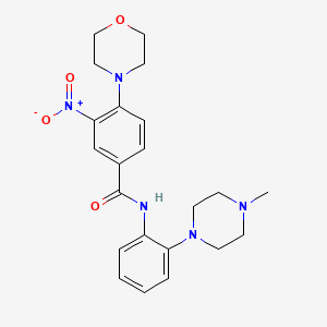 molecular formula C22H27N5O4 B4172314 N-[2-(4-methylpiperazin-1-yl)phenyl]-4-morpholin-4-yl-3-nitrobenzamide 