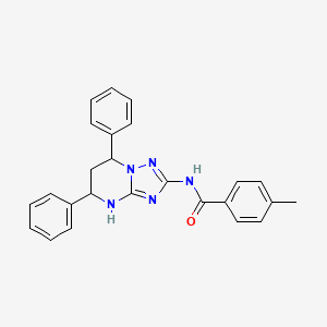 molecular formula C25H23N5O B4172380 N-(5,7-diphenyl-4,5,6,7-tetrahydro-[1,2,4]triazolo[1,5-a]pyrimidin-2-yl)-4-methylbenzamide 