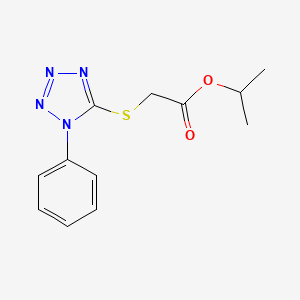 molecular formula C12H14N4O2S B4172411 propan-2-yl [(1-phenyl-1H-tetrazol-5-yl)sulfanyl]acetate 