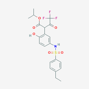 molecular formula C21H22F3NO6S B417245 propan-2-yl 2-[5-(4-ethylbenzenesulfonamido)-2-hydroxyphenyl]-4,4,4-trifluoro-3-oxobutanoate CAS No. 477499-47-1
