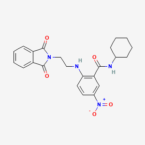 molecular formula C23H24N4O5 B4172473 N-cyclohexyl-2-[2-(1,3-dioxoisoindol-2-yl)ethylamino]-5-nitrobenzamide 
