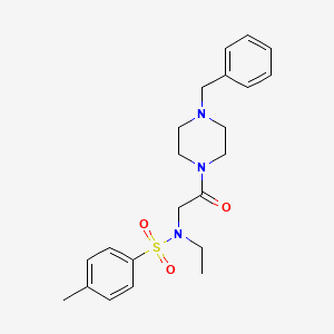 molecular formula C22H29N3O3S B4172554 N-[2-(4-benzylpiperazin-1-yl)-2-oxoethyl]-N-ethyl-4-methylbenzenesulfonamide 