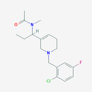 molecular formula C18H24ClFN2O B4172590 N-{1-[1-(2-chloro-5-fluorobenzyl)-1,2,5,6-tetrahydropyridin-3-yl]propyl}-N-methylacetamide 