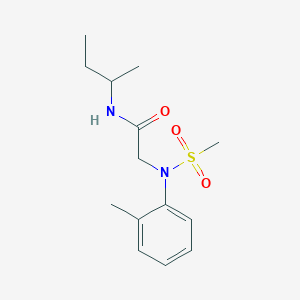 molecular formula C14H22N2O3S B417269 N-butan-2-yl-2-(2-methyl-N-methylsulfonylanilino)acetamide CAS No. 363577-05-3