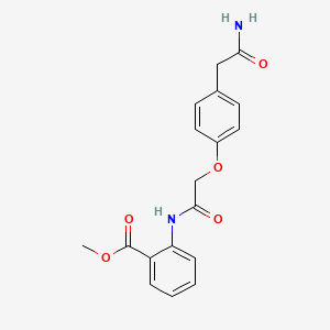 molecular formula C18H18N2O5 B4172766 methyl 2-({[4-(2-amino-2-oxoethyl)phenoxy]acetyl}amino)benzoate 