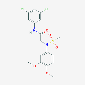 molecular formula C17H18Cl2N2O5S B417278 N-(3,5-dichlorophenyl)-N~2~-(3,4-dimethoxyphenyl)-N~2~-(methylsulfonyl)glycinamide 