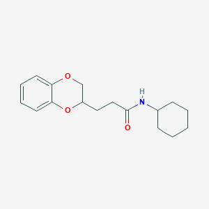 molecular formula C17H23NO3 B4172807 N-cyclohexyl-3-(2,3-dihydro-1,4-benzodioxin-2-yl)propanamide 