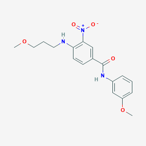 molecular formula C18H21N3O5 B4172850 N-(3-methoxyphenyl)-4-(3-methoxypropylamino)-3-nitrobenzamide 