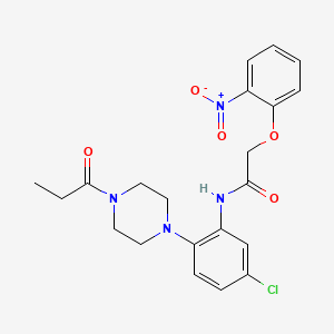molecular formula C21H23ClN4O5 B4172902 N-[5-chloro-2-(4-propanoylpiperazin-1-yl)phenyl]-2-(2-nitrophenoxy)acetamide 