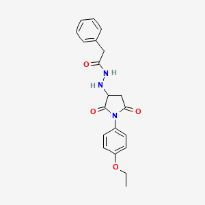 molecular formula C20H21N3O4 B4172906 N'-[1-(4-ethoxyphenyl)-2,5-dioxopyrrolidin-3-yl]-2-phenylacetohydrazide 