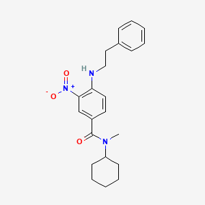 molecular formula C22H27N3O3 B4172933 N-cyclohexyl-N-methyl-3-nitro-4-(2-phenylethylamino)benzamide 