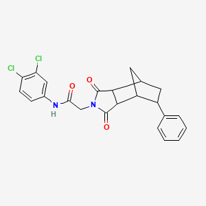 molecular formula C23H20Cl2N2O3 B4172937 N-(3,4-dichlorophenyl)-2-(1,3-dioxo-5-phenyloctahydro-2H-4,7-methanoisoindol-2-yl)acetamide 