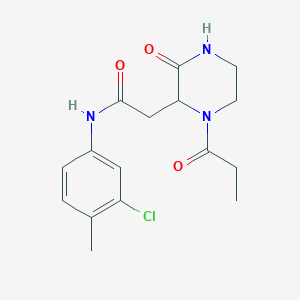 molecular formula C16H20ClN3O3 B4172953 N-(3-chloro-4-methylphenyl)-2-(3-oxo-1-propanoylpiperazin-2-yl)acetamide 