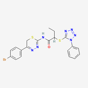 molecular formula C20H18BrN7OS2 B4172960 N-[5-(4-Bromophenyl)-6H-1,3,4-thiadiazin-2-YL]-2-[(1-phenyl-1H-1,2,3,4-tetrazol-5-YL)sulfanyl]butanamide 
