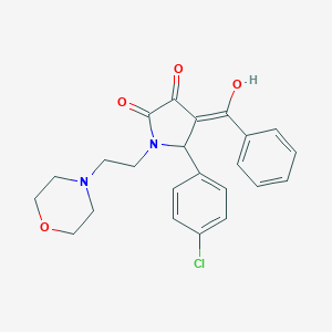 molecular formula C23H23ClN2O4 B417303 4-BENZOYL-5-(4-CHLOROPHENYL)-3-HYDROXY-1-(2-MORPHOLINOETHYL)-1,5-DIHYDRO-2H-PYRROL-2-ONE 